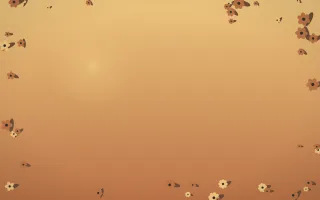 Autumn Glow Flower Border V — colourful orange, brown and grey flower border background, variation V
