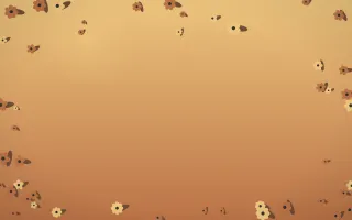 Autumn Glow Flower Border VIII — colourful orange, brown and grey flower border background, variation VIII
