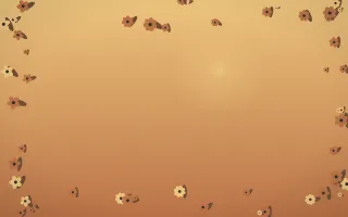 Autumn Glow Flower Border X — colourful orange, brown and grey flower border background, variation X