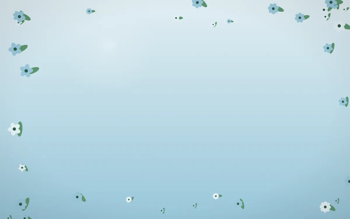 Clear Day Flower Border — light blue and green flower border background