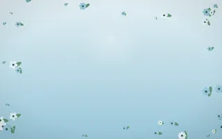 Clear Day Flower Border II — light blue and green flower border background, variation II