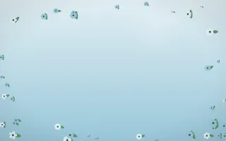 Clear Day Flower Border III — light blue and green flower border background, variation III