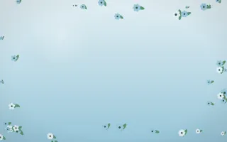 Clear Day Flower Border IV — light blue and green flower border background, variation IV