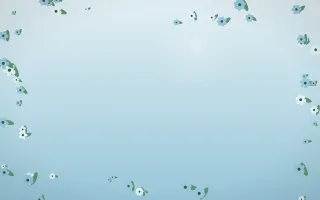 Clear Day Flower Border IX — light blue and green flower border background, variation IX