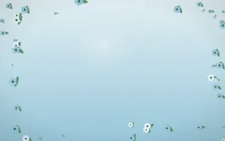 Clear Day Flower Border V — light blue and green flower border background, variation V
