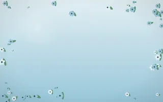 Clear Day Flower Border VII — light blue and green flower border background, variation VII