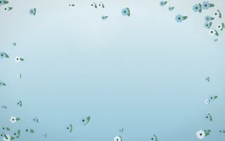 Clear Day Flower Border VIII — light blue and green flower border background, variation VIII