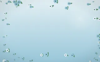 Clear Day Flower Border X — light blue and green flower border background, variation X