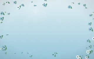 Clear Day Flower Border XI — light blue and green flower border background, variation XI