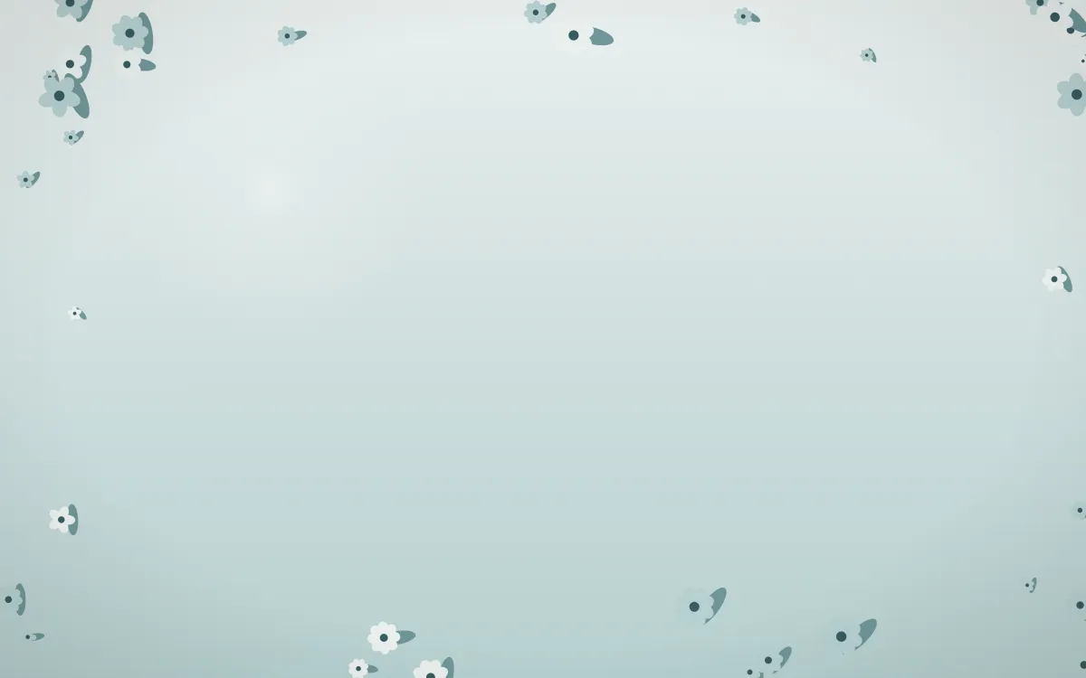 Coastal Mist Flower Border — light white and teal flower border background