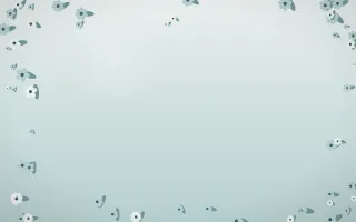 Coastal Mist Flower Border XI — light white and teal flower border background, variation XI