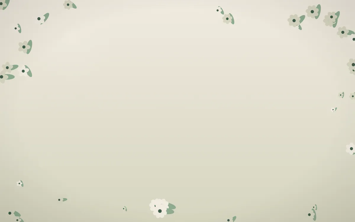First Light Flower Border — light beige and green flower border background