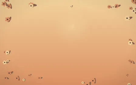 Golden Hour Flower Border — colourful orange and pink flower border background
