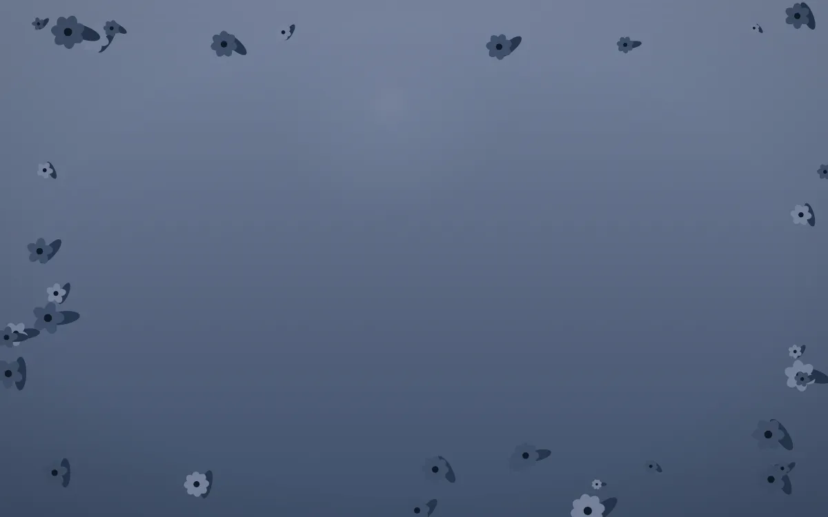 Moonlight Flower Border — dark blue flower border background