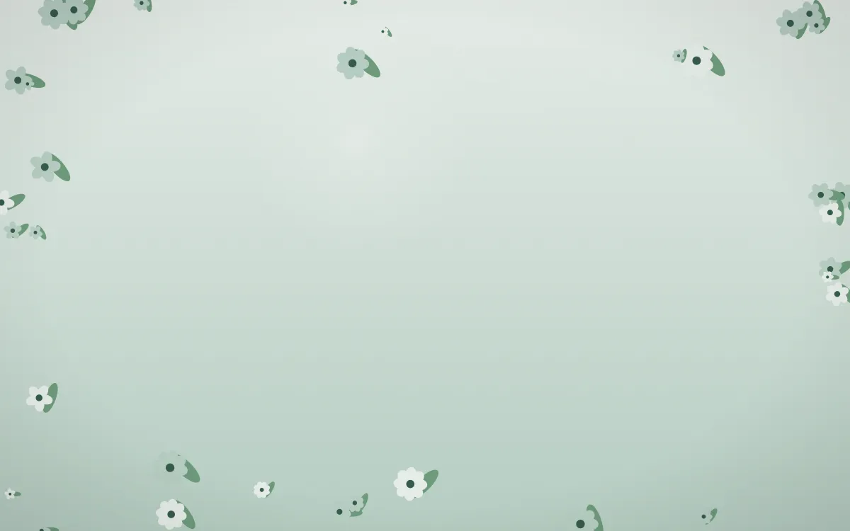 Spring Rain Flower Border — light white and green flower border background