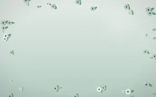 Spring Rain Flower Border VI — light white and green flower border background, variation VI