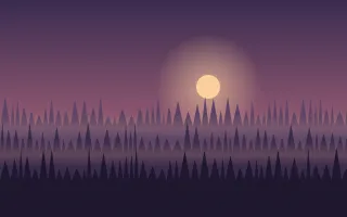 Dusk Timber — dark purple forest background