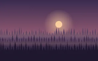 Dusk Timber II — dark purple forest background, variation II