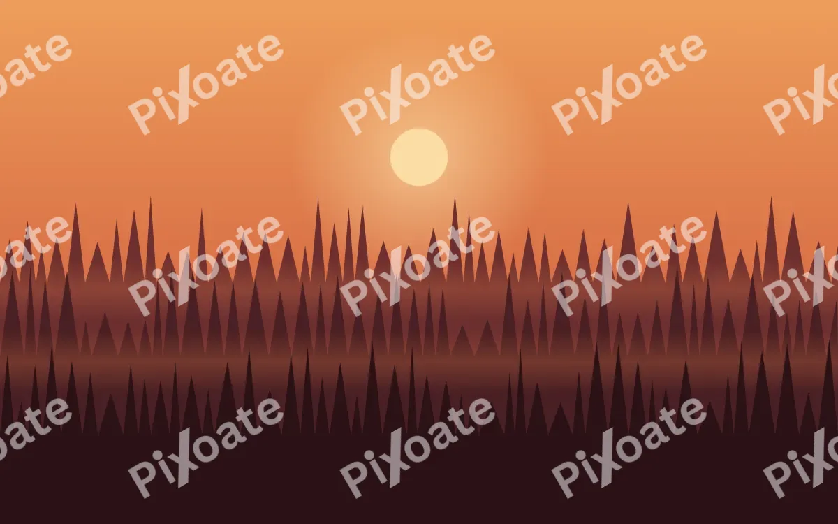Ember Forest Dusk — colourful orange and red forest background