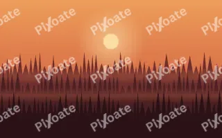 Ember Forest Dusk — colourful orange and red forest background