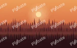 Ember Forest Dusk III — colourful orange and red forest background, variation III