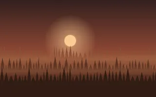Ember Woodline — dark red and brown forest background