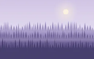 Lavender Forest Dawn — light purple and blue forest background