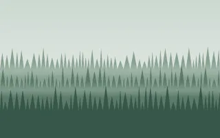 Misty Fir Morning III — light grey and green forest background, variation III