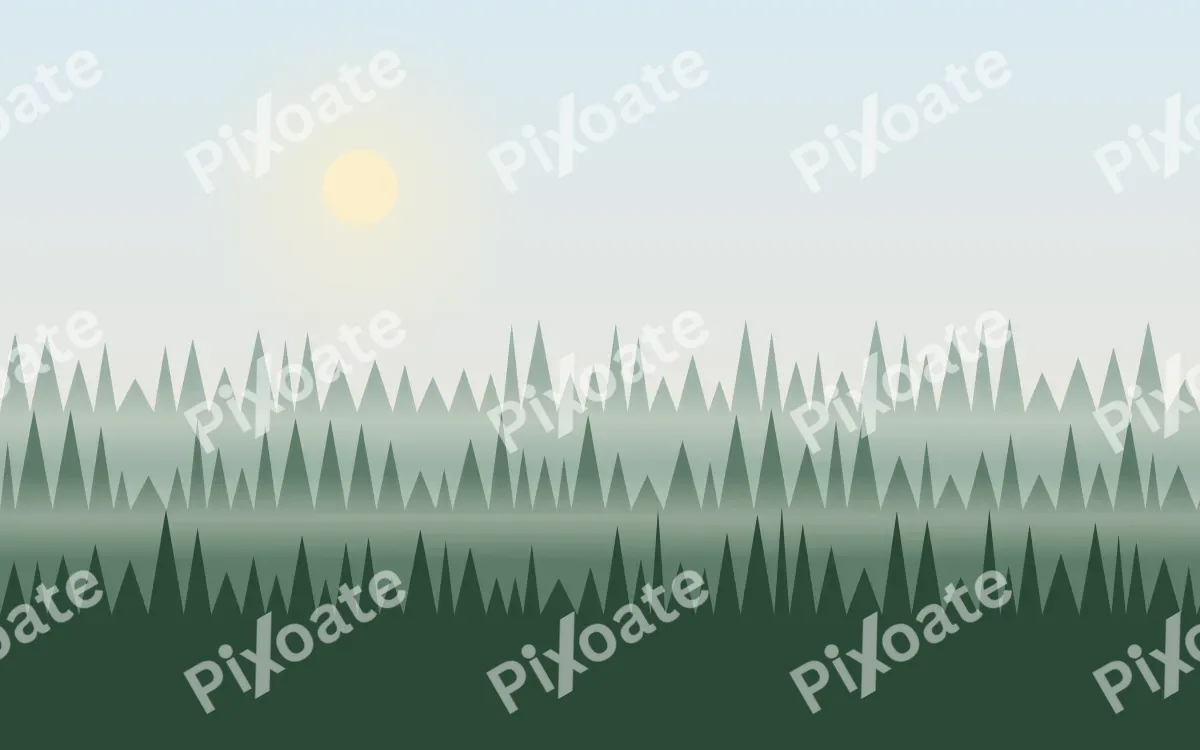 Misty Pines Misty Pines — colourful blue and green forest background