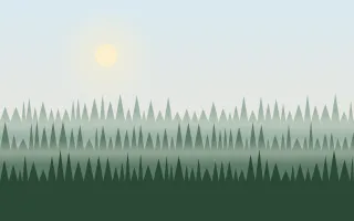 Misty Pines II Misty Pines II — colourful blue and green forest background, variation II