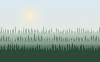 Misty Pines III Misty Pines III — colourful blue and green forest background, variation III