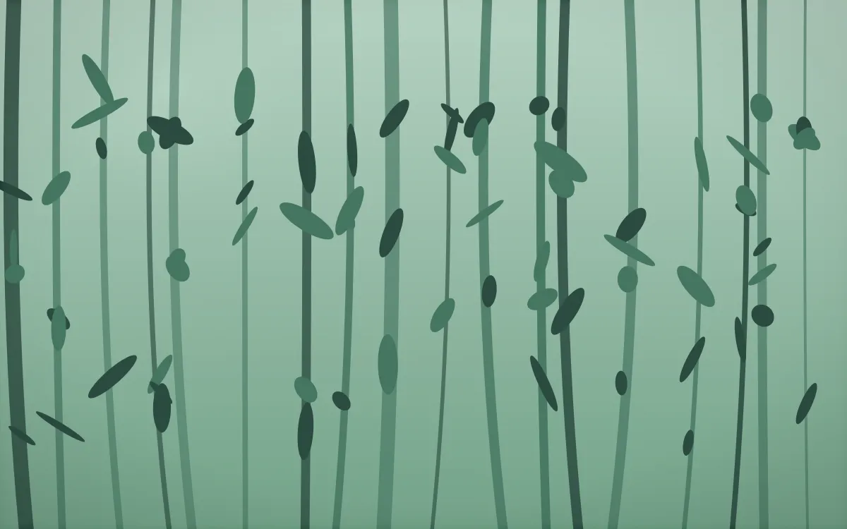 Ancient Pine Mist — dark green forest background