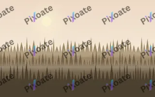 Spruce Dawn III — light beige, orange and brown forest background, variation III