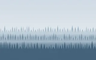 Winter Firs — light blue forest background