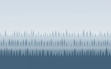 Winter Firs — light blue forest background