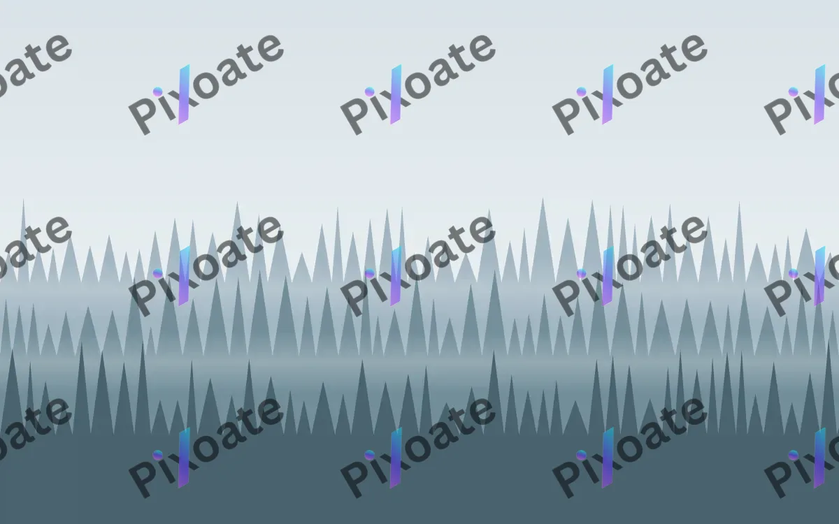 Winter Pine Line — light blue forest background