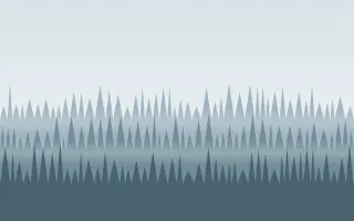 Winter Pine Line — light blue forest background