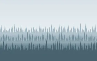 Winter Pine Line II — light blue forest background, variation II