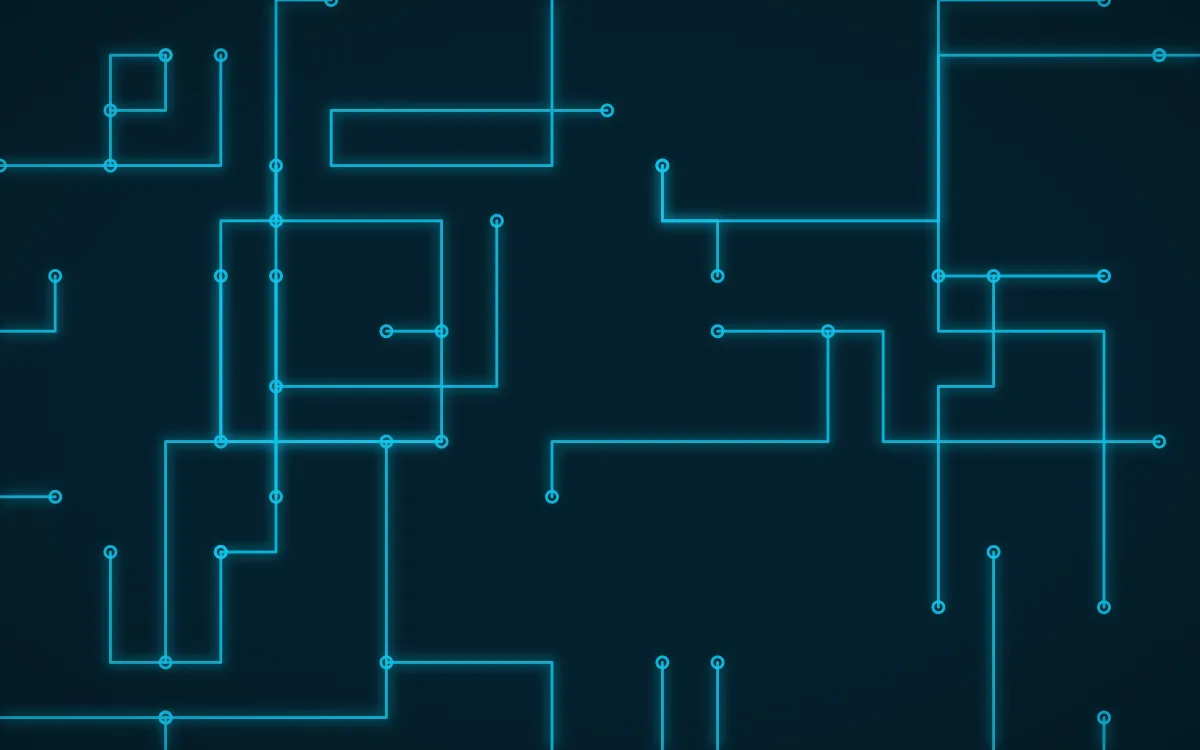 Aqua Signal Traces — dark black and teal futuristic background