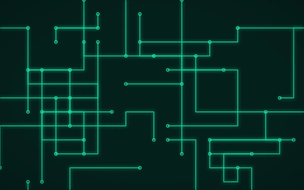 Cyber Mint Traces — dark black and green futuristic background