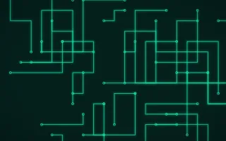 Cyber Mint Traces III — dark black and green futuristic background, variation III