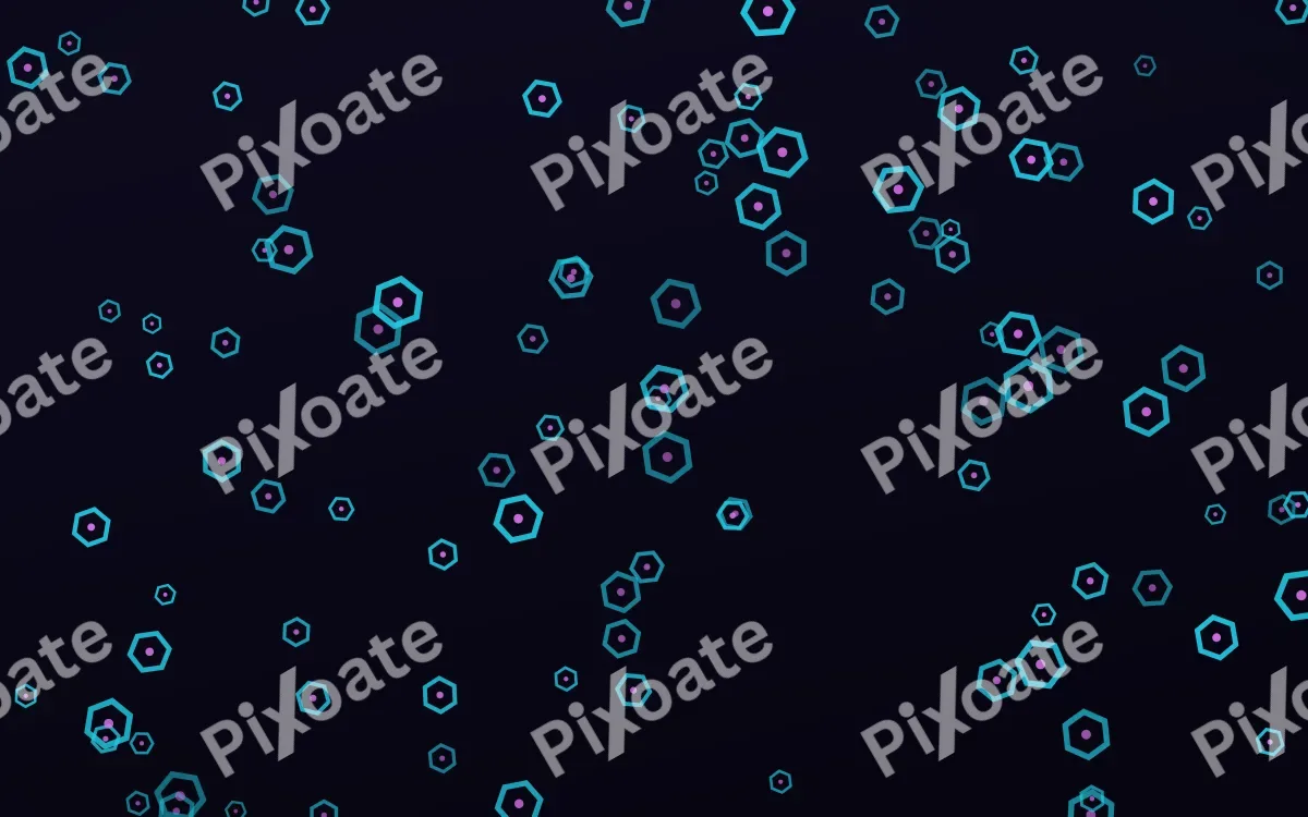 Neon Hex Scatter — dark teal, purple and black futuristic background