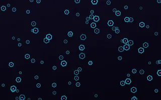 Neon Hex Scatter — dark teal, purple and black futuristic background