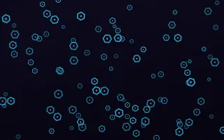 Neon Hex Scatter III — dark teal, purple and black futuristic background, variation III