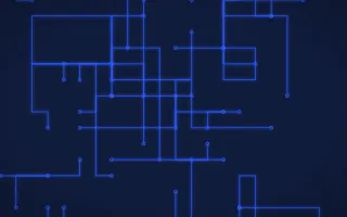 Klein Traces — dark blue futuristic background