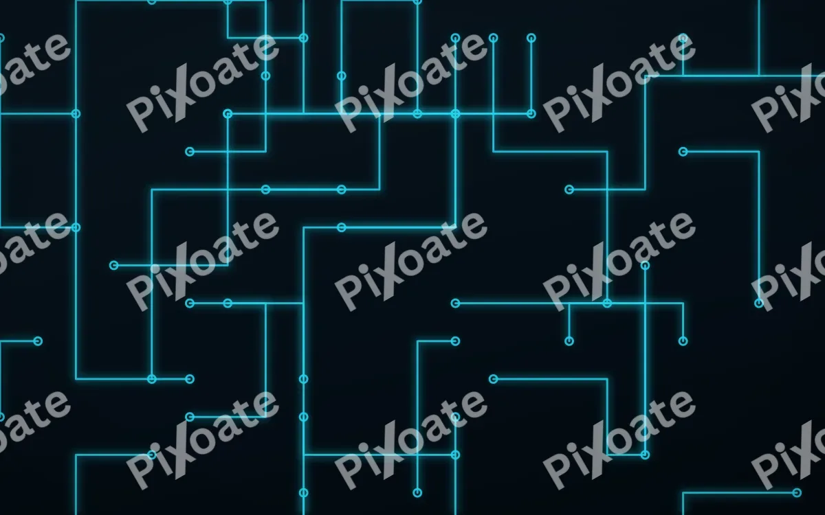 Neon Motherboard — dark black and teal futuristic background