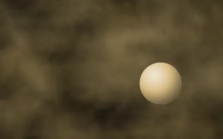 Baade's Window Planetfall — dark black, brown and yellow galaxy background