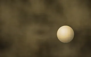 Baade's Window Planetfall II — dark black, brown and yellow galaxy background, variation II