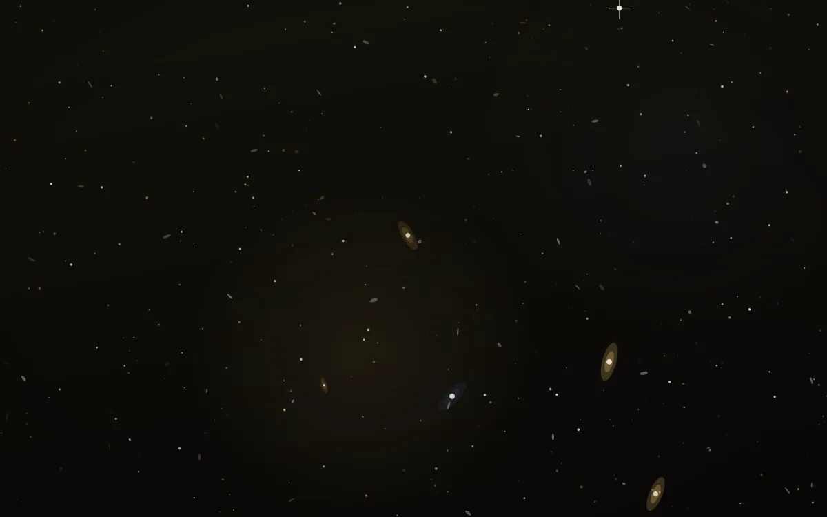 Blue Straggler Gold Deep Field — dark black, brown and gold galaxy background