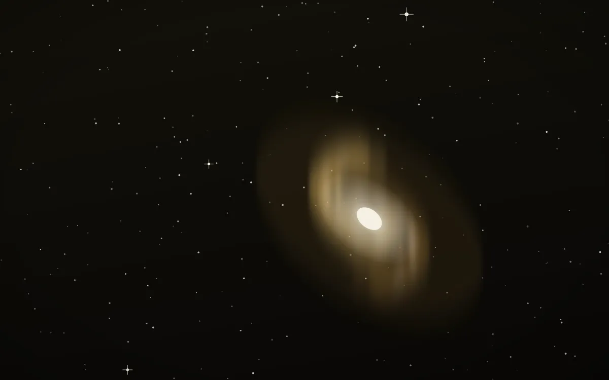 Blue Straggler Gold Spiral — dark black, brown and beige galaxy background